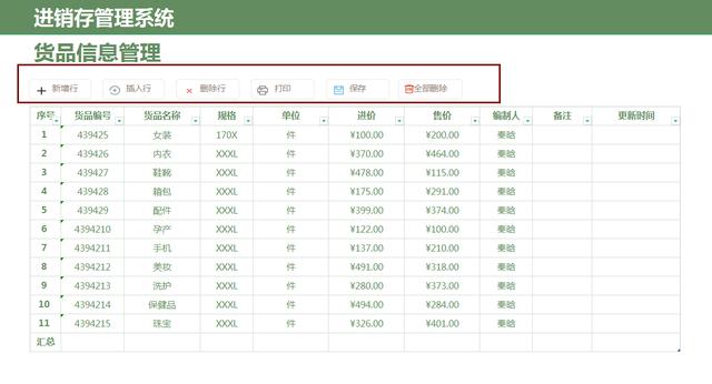 全自動Excel進銷存管理系統，含庫存預警，可自動生成出入庫報表（庫存表自動進銷存表格）