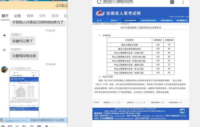 安徽二建成績已出，法規55分及格管理72分及格，比山西高了6分（安徽省二建及格分）