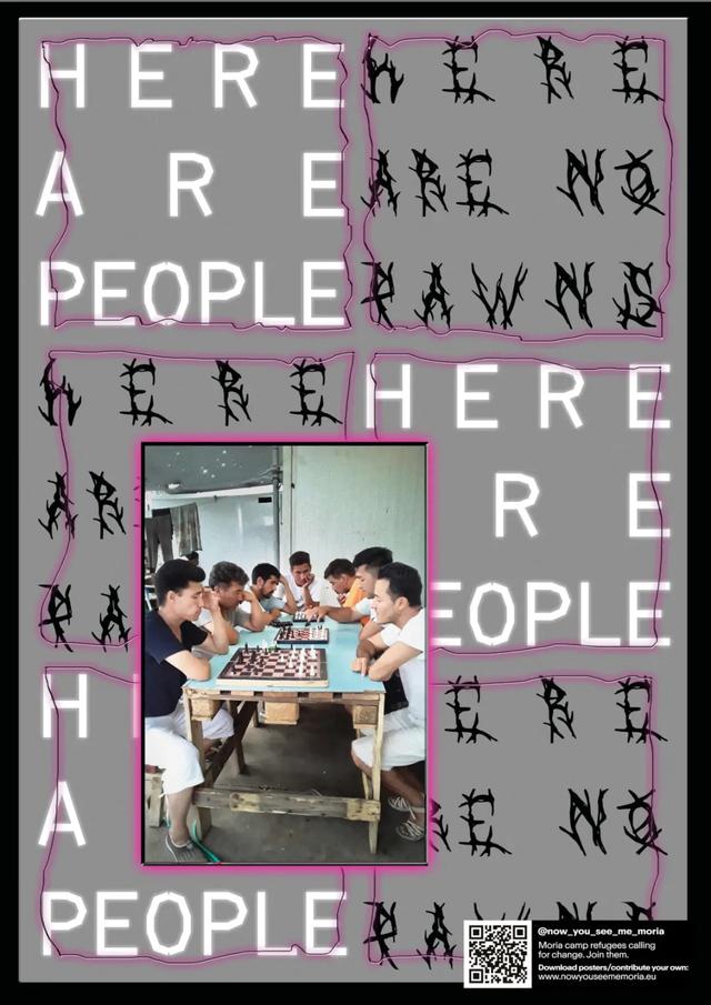 他7個月征集了400多張海報，用風格獨特的設計為難民問題發聲
