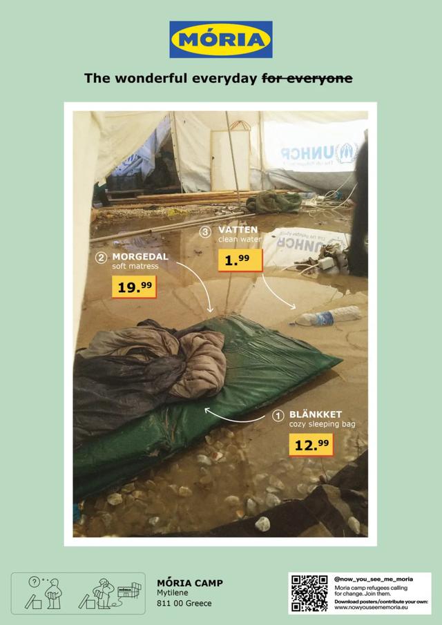 他7個月征集了400多張海報，用風格獨特的設計為難民問題發聲