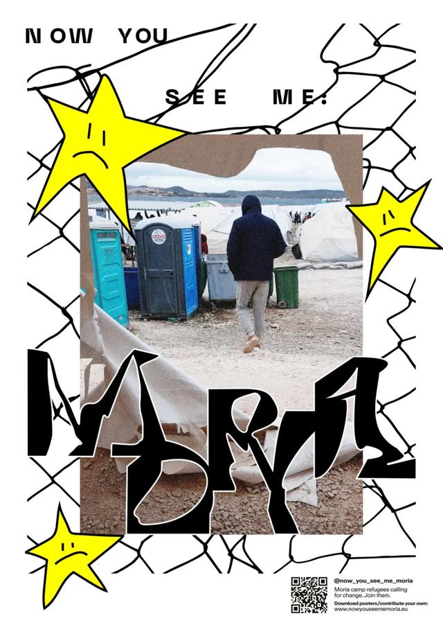 他7個月征集了400多張海報，用風格獨特的設計為難民問題發聲