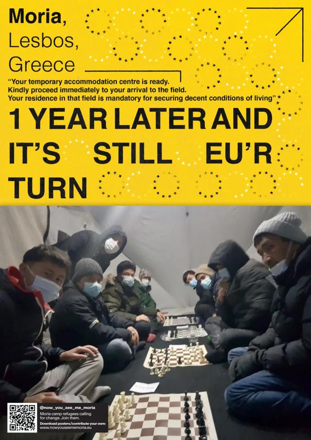他7個月征集了400多張海報，用風格獨特的設計為難民問題發聲