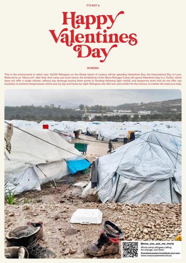 他7個月征集了400多張海報，用風格獨特的設計為難民問題發聲