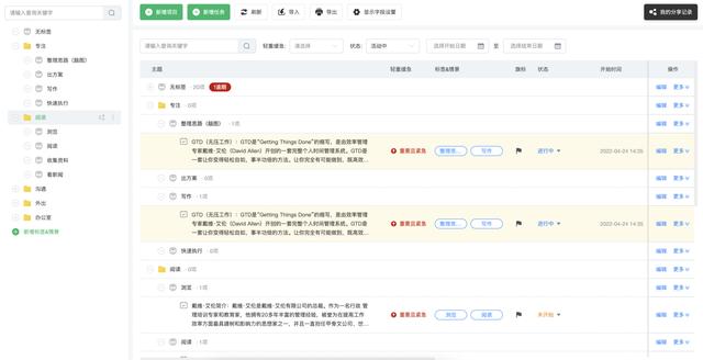 多級項目+團隊協作的GTD工具使用心得一（軟件特色）