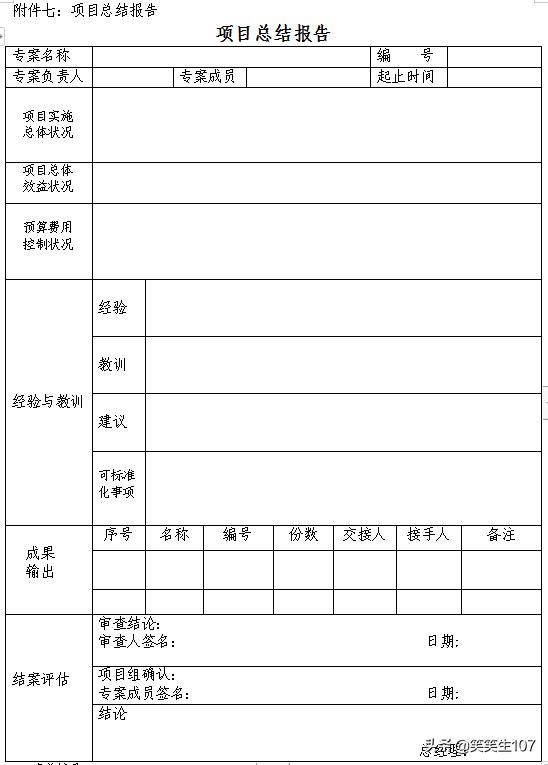 整套專案管理辦法（制度、流程、表格）（專案管理制度內容）